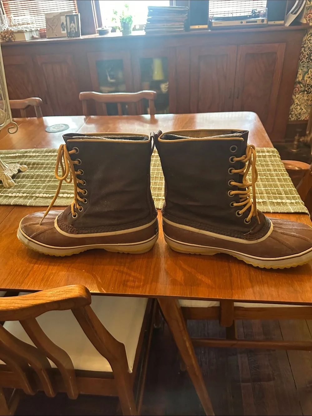 Sorel Men's Brown and Yellow Lace-Up Rain & Snow Boots-Waterproof